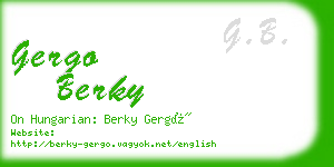 gergo berky business card